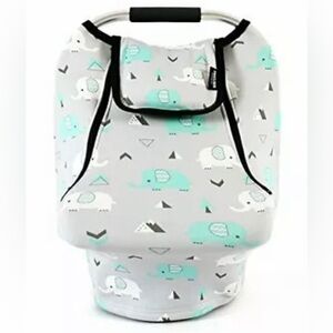 Acrabros Car Seat Cover Netting Zipper Soft Infant Canopy Elephant Unisex